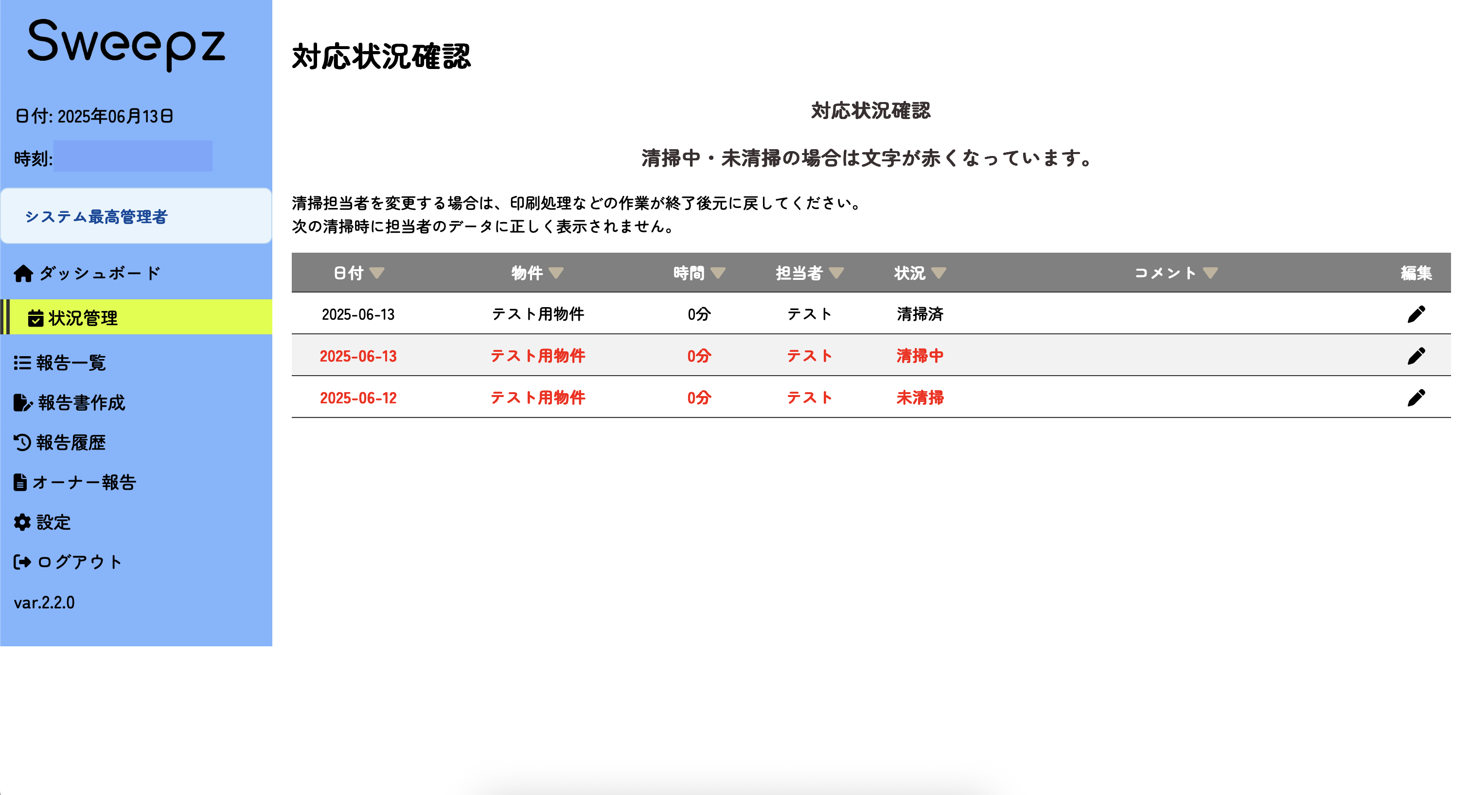 状況管理